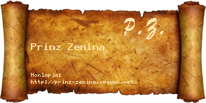 Prinz Zenina névjegykártya